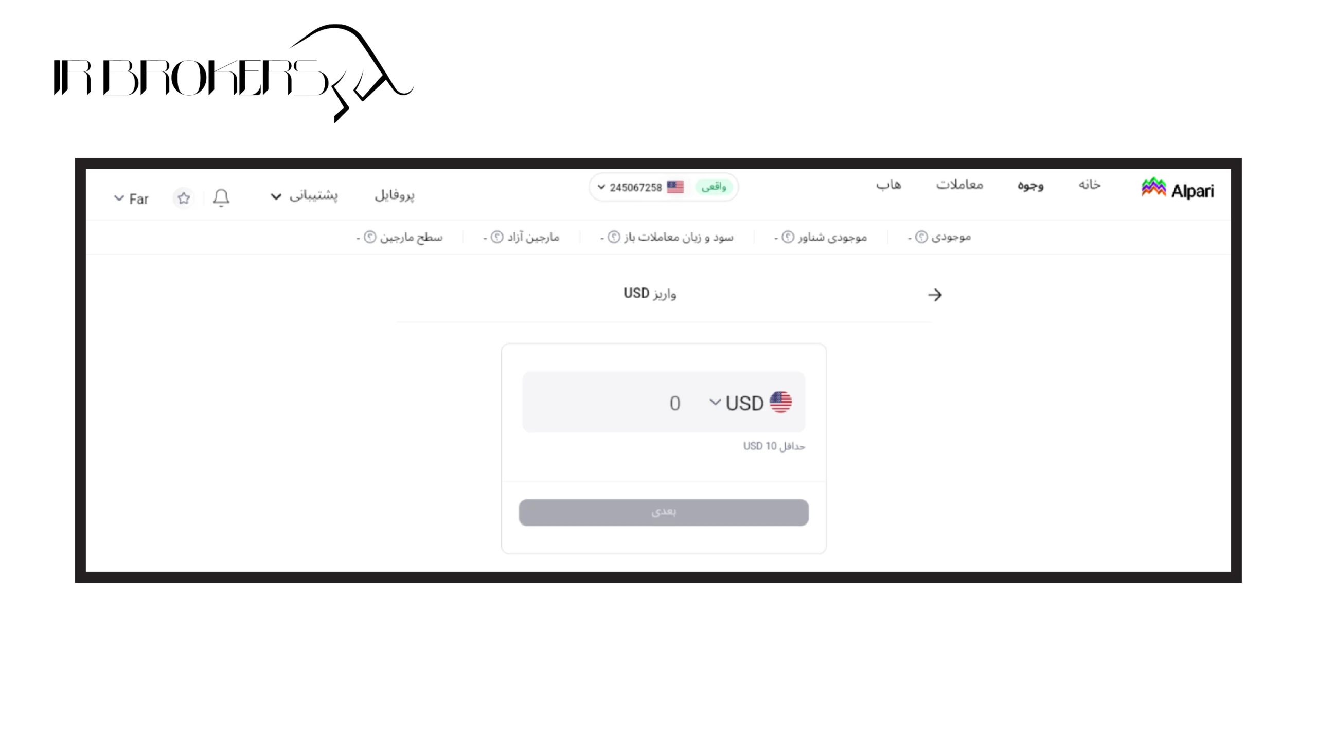 روش‌های واریز به بروکر آلپاری: مرحله ۳ از واریز ریالی از طریق TC Pay 