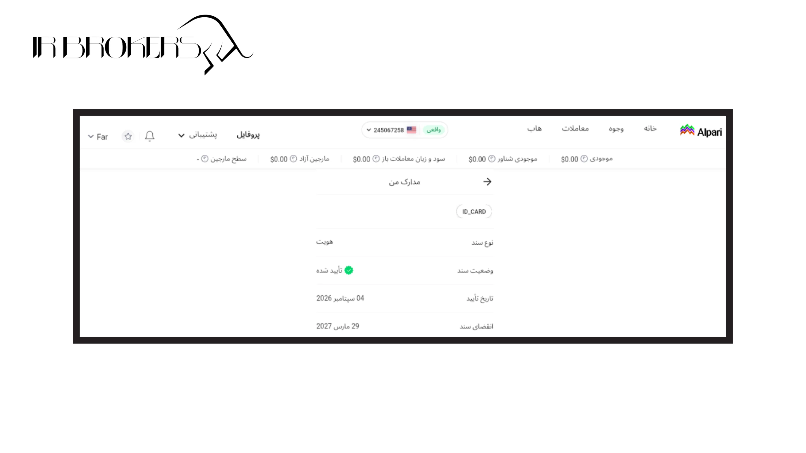 الپاری: شخصی سازی حساب 